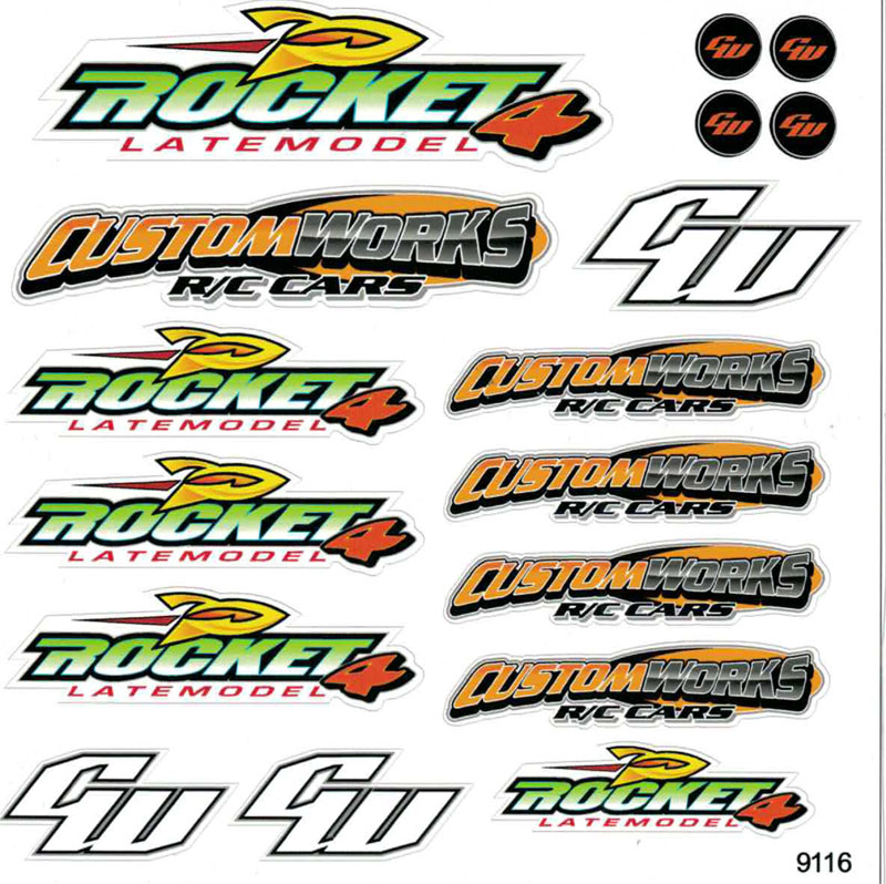 ROCKET 4 DECAL SHEET Custom Works RC